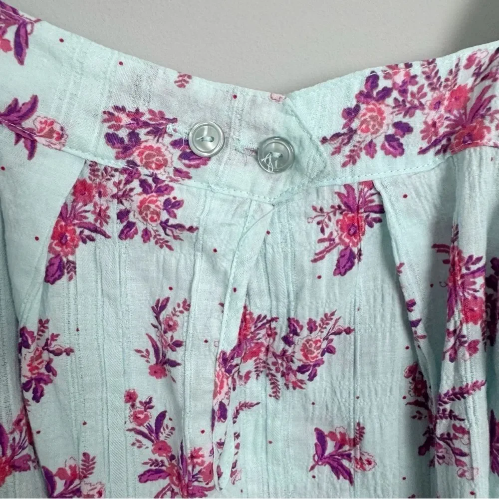 FREE PEOPLE | INTIMATELY Angela Floral Puff Sleeve Bodysuit NEW Women’s Size S